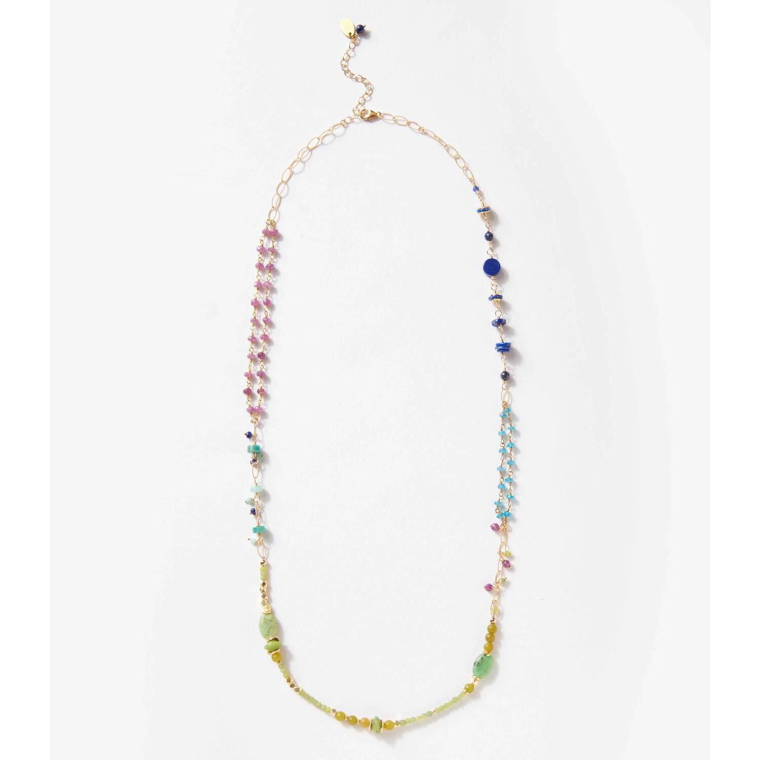 New Anne Vaughan Women's Aurora Gemstone Necklace In Multi